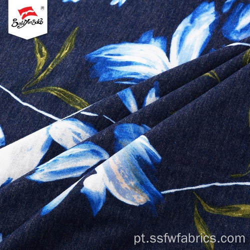 Teste padrão de flor Spandex impresso RayonPoliéster tecido de malha